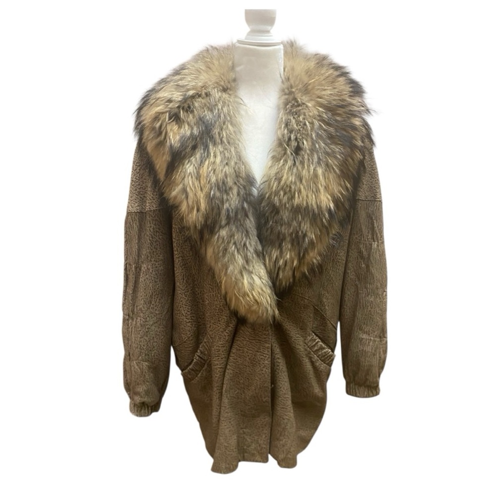 J. Percy For Marvin Richards Vintage Fur Color Brown Suede Jacket
